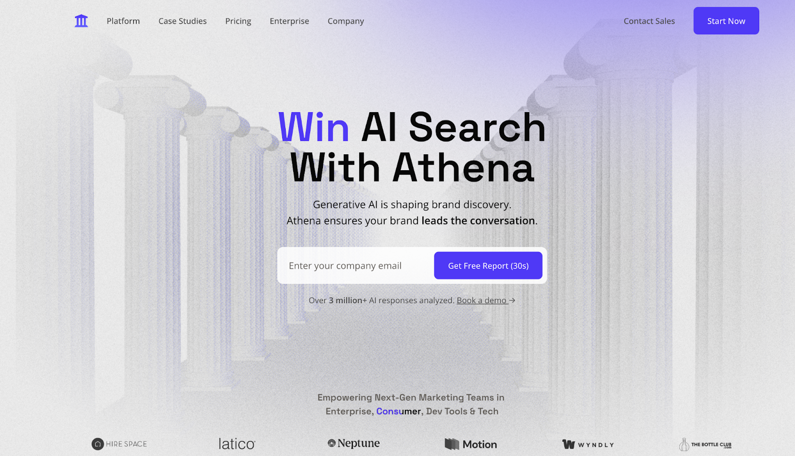 AthenaHQ homepage