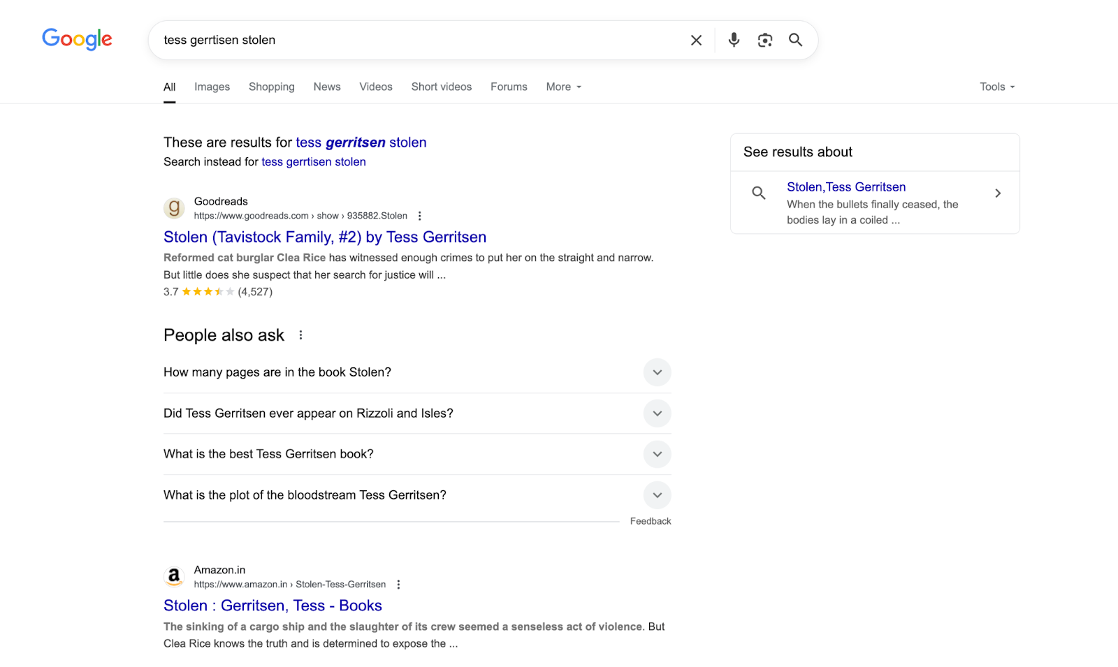 Book listings on Google