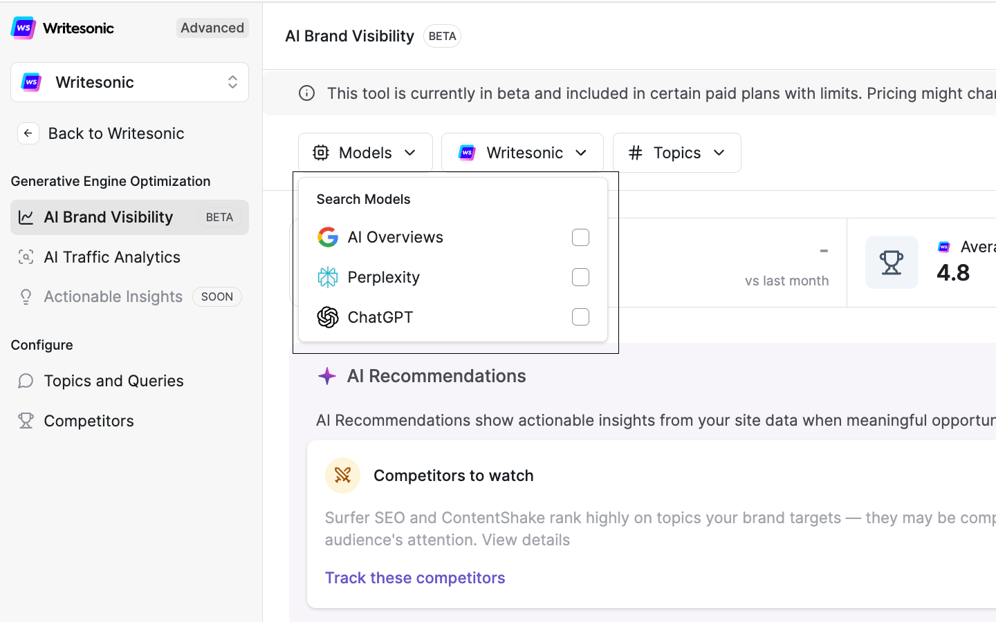 Writesonic GEO Suite