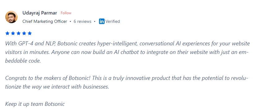 Botsonic review - Best live chat apps for Shopify