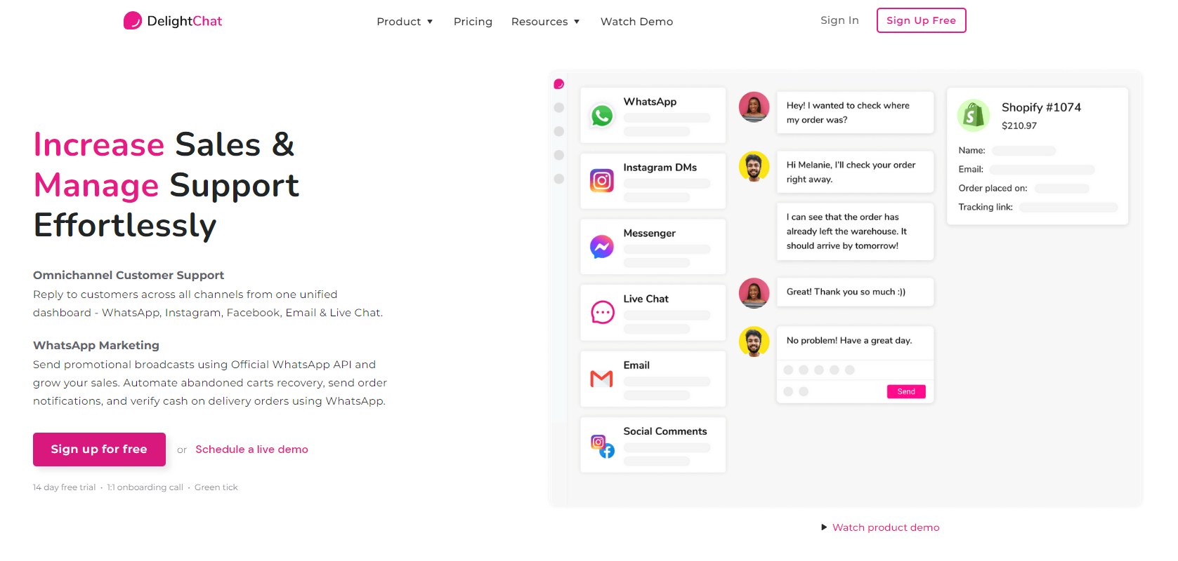 DelightChat - Best Live Chat apps for Shopify