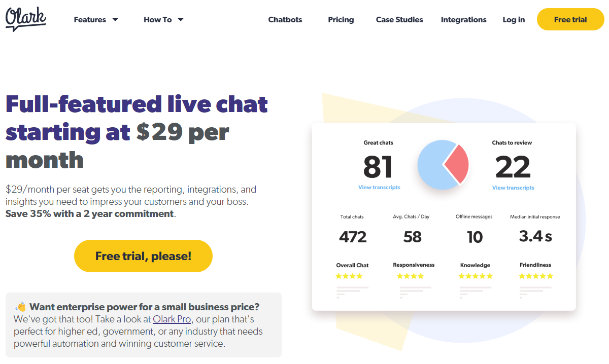 Olark pricing - Intercom Alternatives