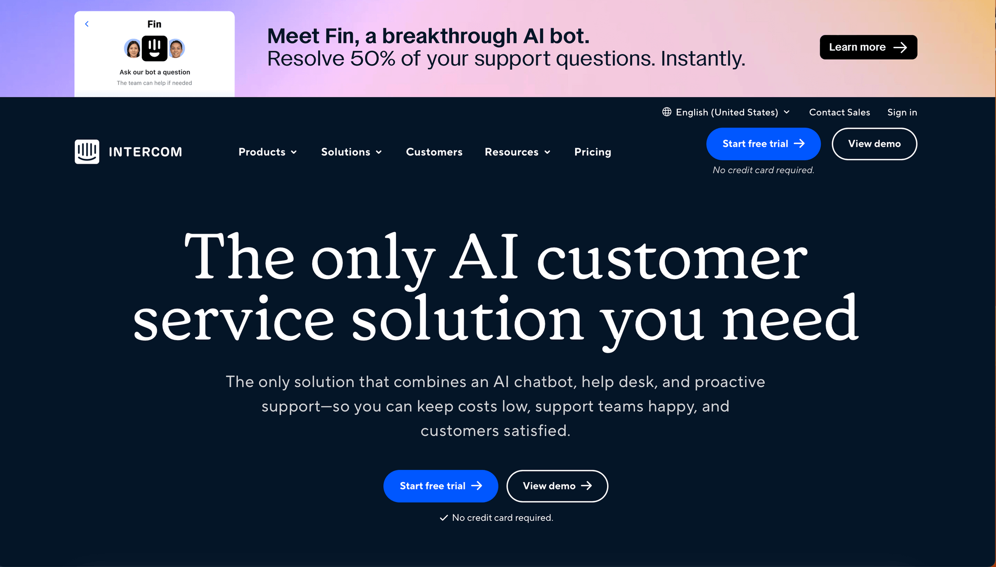 Intercom Fin - Best AI chatbot