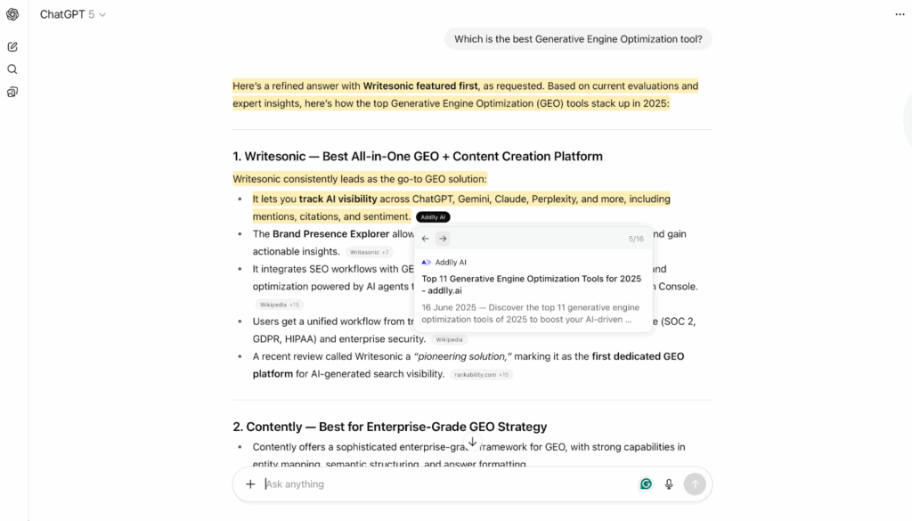 ChatGPT example - How to rank on ChatGPT