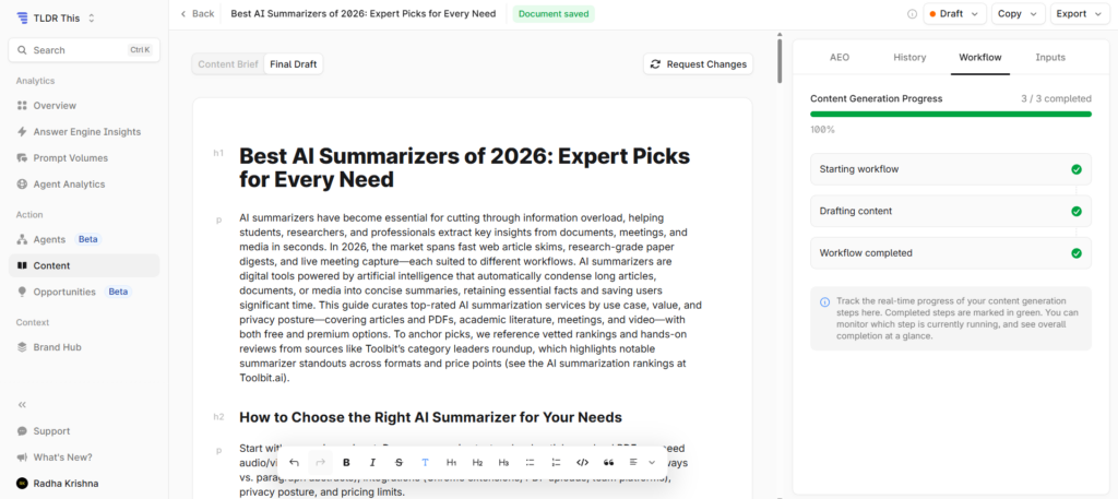 Profound Content Optimization